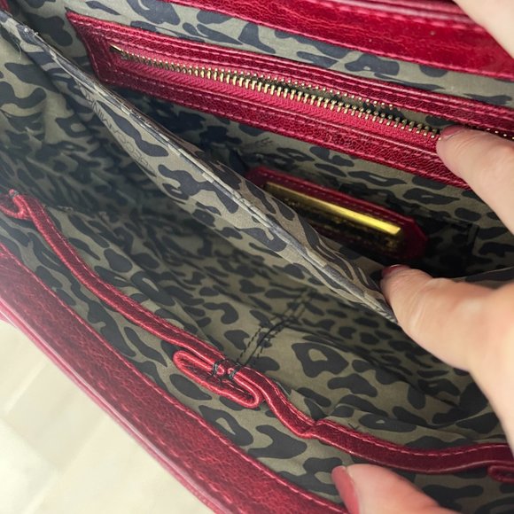 Rebecca Minkoff Briefcase Style Distressed Red Leather Shoulder or Handheld Bag - Picture 11 of 16